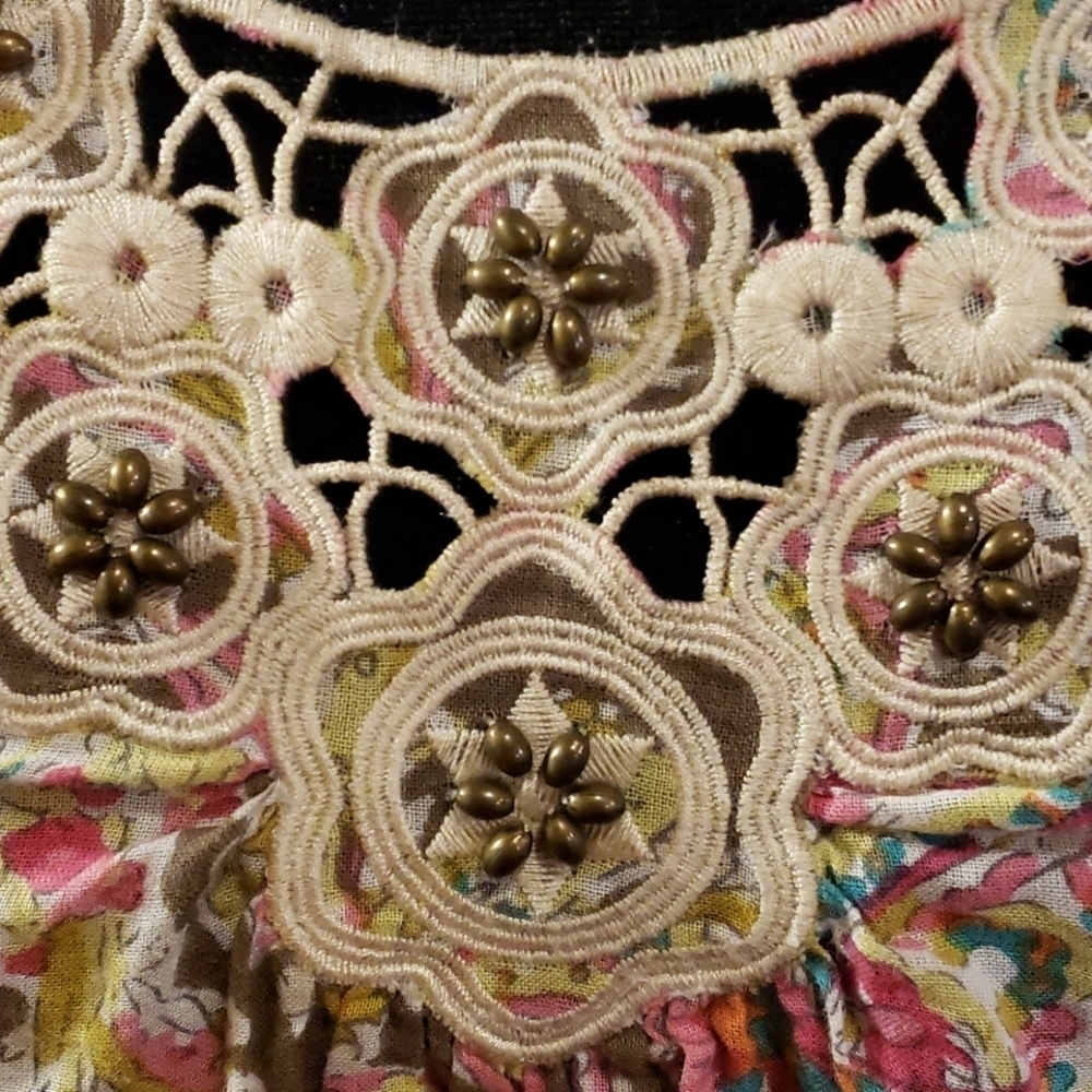 Tommy bahama cotton beaded lace floral top - Picture 4 of 7